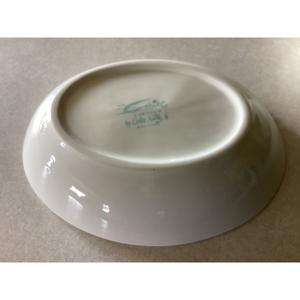Caribe Casual Carlos Montes G San Juan MCM Oval Bowls Set of 2 White Turquoise - Picture 5 of 6